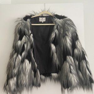 Faux Fur Black & White Coat